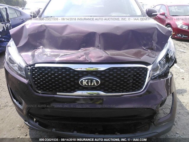 5XYPG4A33HG202072 - 2017 KIA SORENTO LX/L BURGUNDY photo 6