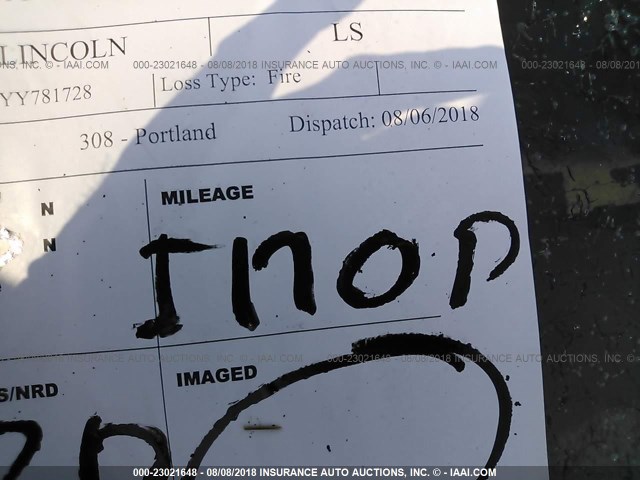 1LNHM87A0YY781728 - 2000 LINCOLN LS 奶油色 照片 7