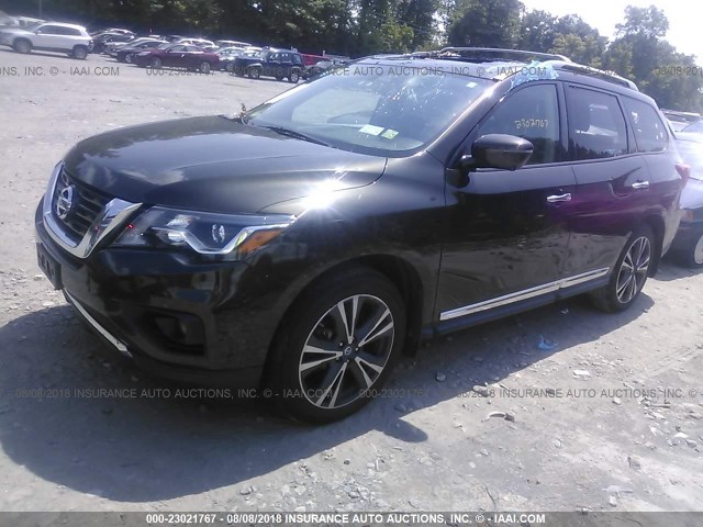 5N1DR2MM4HC619867 - 2017 NISSAN PATHFINDER S/SV/SL/PLATINUM GREEN photo 2