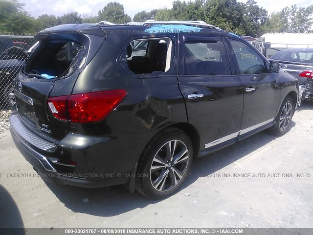 5N1DR2MM4HC619867 - 2017 NISSAN PATHFINDER S/SV/SL/PLATINUM GREEN photo 4