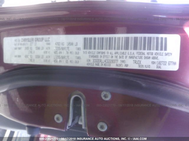 3C63DRLL4CG328377 - 2012 DODGE RAM 3500 SLT RED photo 10