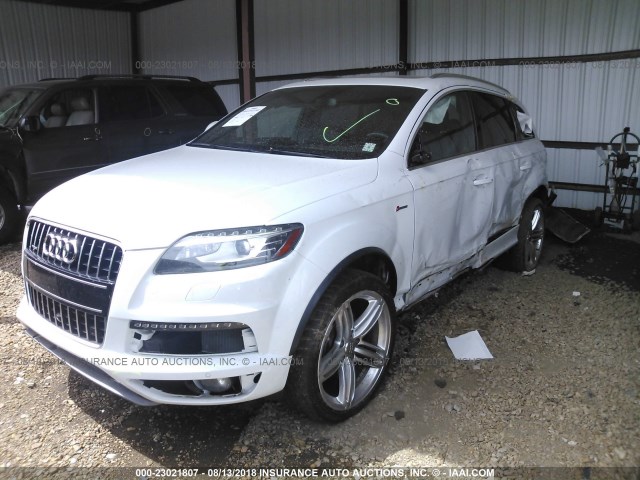 WA1DGBFE1ED010736 - 2014 AUDI Q7 PRESTIGE WHITE photo 2