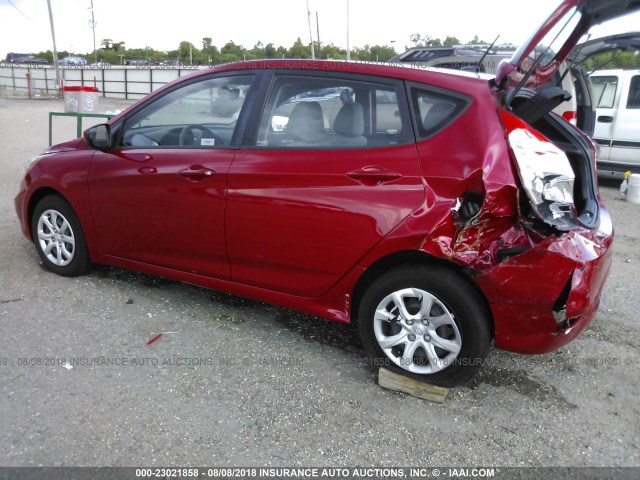 KMHCT5AE6EU165798 - 2014 HYUNDAI ACCENT GLS/GS RED photo 3