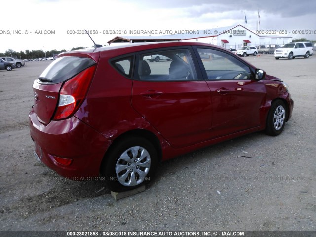 KMHCT5AE6EU165798 - 2014 HYUNDAI ACCENT GLS/GS RED photo 4