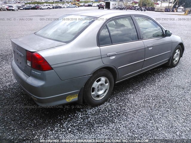 JHMES96615S002933 - 2005 HONDA CIVIC HYBRID SILVER photo 4