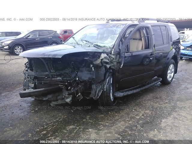 5N1AR18U58C662380 - 2008 NISSAN PATHFINDER S/LE/SE BLACK photo 2