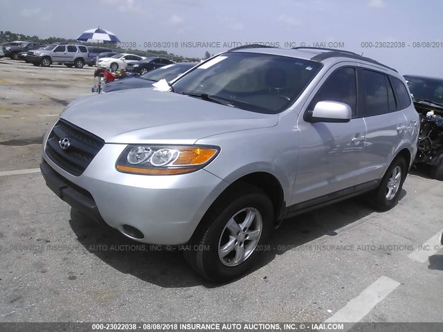 5NMSG13D68H212292 - 2008 HYUNDAI SANTA FE GLS SILVER photo 2