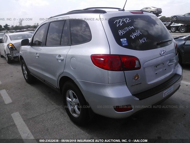 5NMSG13D68H212292 - 2008 HYUNDAI SANTA FE GLS SILVER photo 3