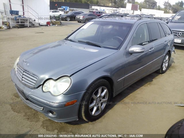 WDBRH61J85F603503 - 2005 MERCEDES-BENZ C 240 SPORTWAGON Light Blue photo 2