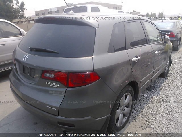 5J8TB18527A003338 - 2007 ACURA RDX TECHNOLOGY GRAY photo 4