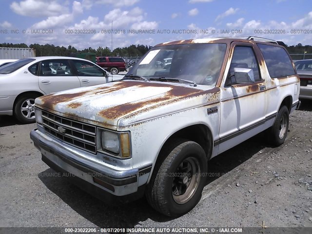 1GNCS18Z6K8246207 - 1989 CHEVROLET BLAZER S10 WHITE photo 2