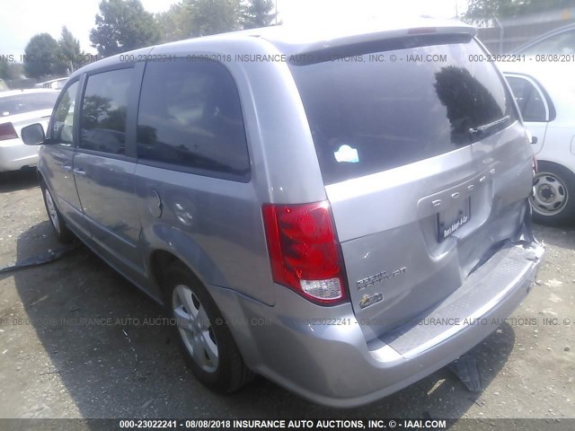 2C4RDGBGXDR658905 - 2013 DODGE GRAND CARAVAN SE SILVER photo 3