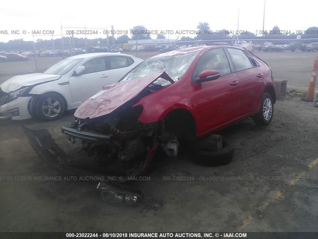 WVWDB7AJ2DW043950 - 2013 VOLKSWAGEN GOLF RED photo 2