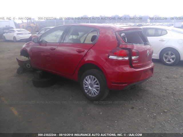 WVWDB7AJ2DW043950 - 2013 VOLKSWAGEN GOLF RED photo 3