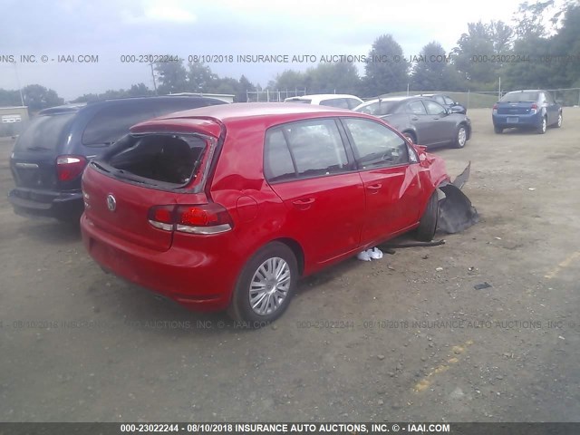 WVWDB7AJ2DW043950 - 2013 VOLKSWAGEN GOLF RED photo 4