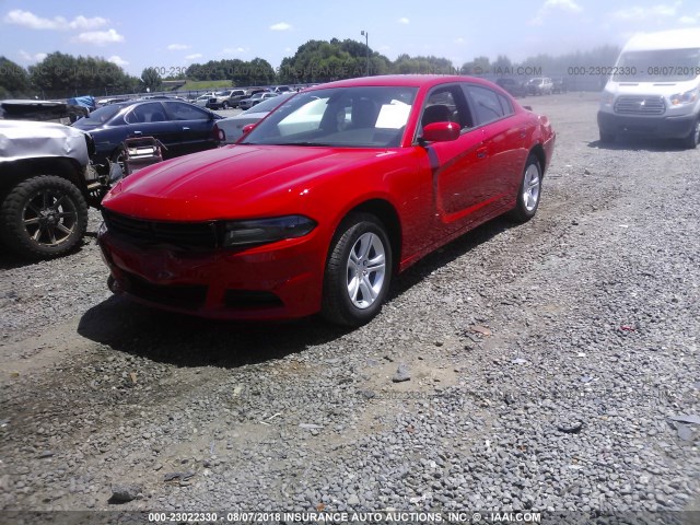 2C3CDXBG7JH206177 - 2018 DODGE CHARGER SXT RED photo 2