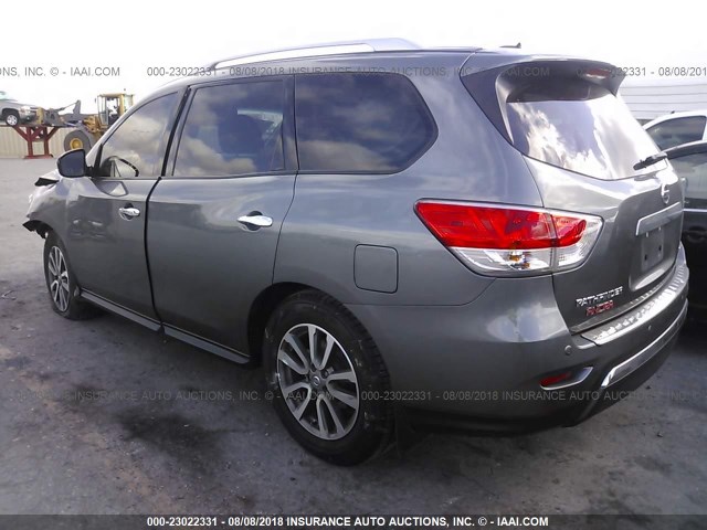 5N1AR2MN8FC655571 - 2015 NISSAN PATHFINDER S/SV/SL/PLATINUM GRAY photo 3