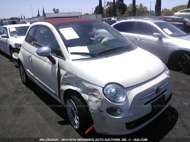 3C3CFFER3DT748583 - 2013 FIAT 500 LOUNGE WHITE photo 1