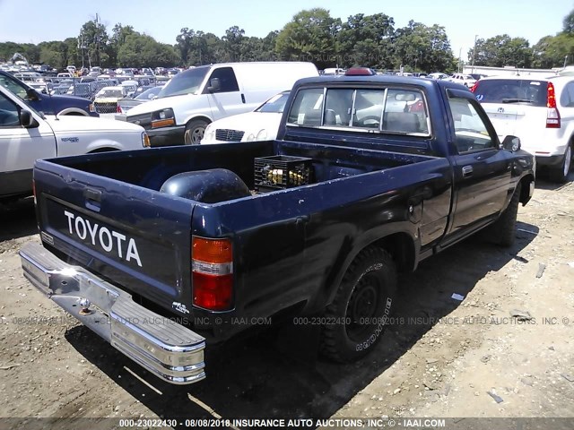 4TARN81P1RZ298579 - 1994 TOYOTA PICKUP 1/2 TON SHORT WHLBSE DX BLUE photo 4