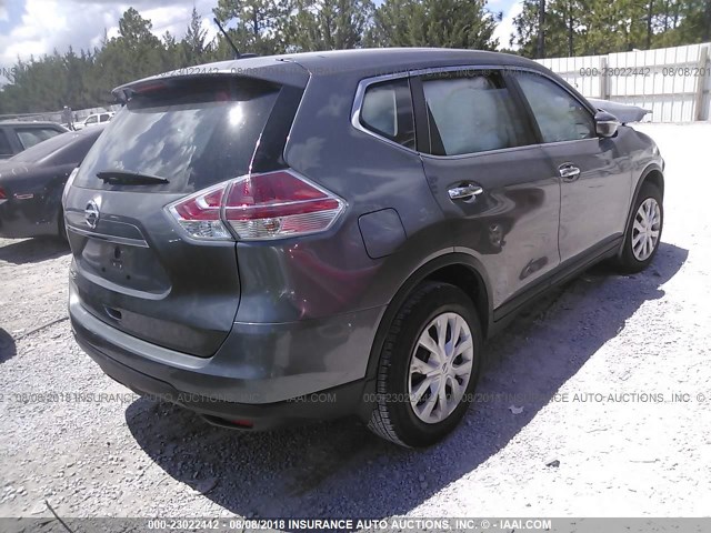 KNMAT2MT7FP551554 - 2015 NISSAN ROGUE S/SL/SV GRAY photo 4