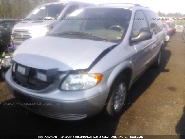 2C8GP74L22R708071 - 2002 CHRYSLER TOWN & COUNTRY EX SILVER photo 2