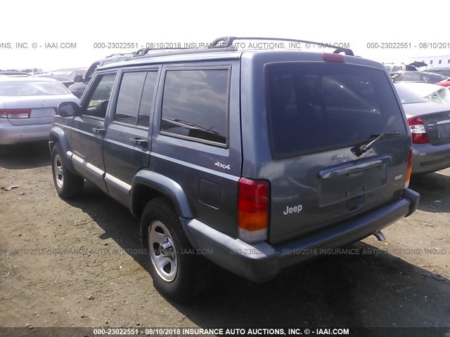 1J4FF48S51L611335 - 2001 JEEP CHEROKEE SPORT BLUE photo 3