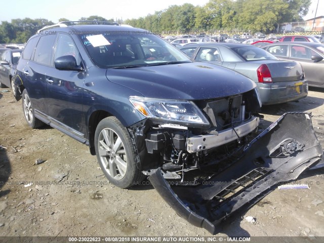 5N1AR2MN4FC689538 - 2015 NISSAN PATHFINDER S/SV/SL/PLATINUM BLUE photo 1