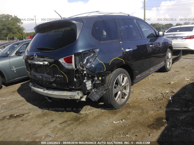 5N1AR2MN4FC689538 - 2015 NISSAN PATHFINDER S/SV/SL/PLATINUM BLUE photo 4