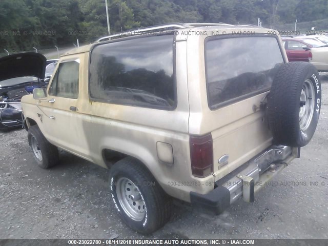 1FMCU14S7EUA21832 - 1984 FORD BRONCO II TAN photo 3