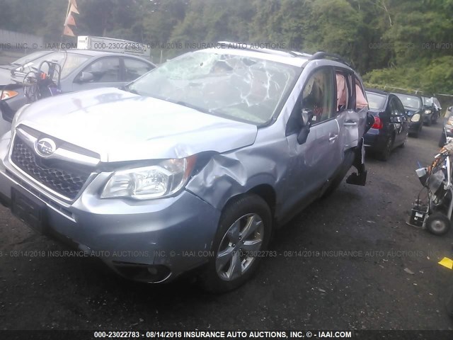 JF2SJAJC9EH476004 - 2014 SUBARU FORESTER 2.5I LIMITED SILVER photo 2