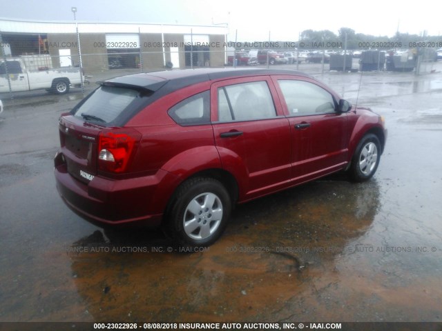 1B3HB28C59D151771 - 2009 DODGE CALIBER SE RED photo 4