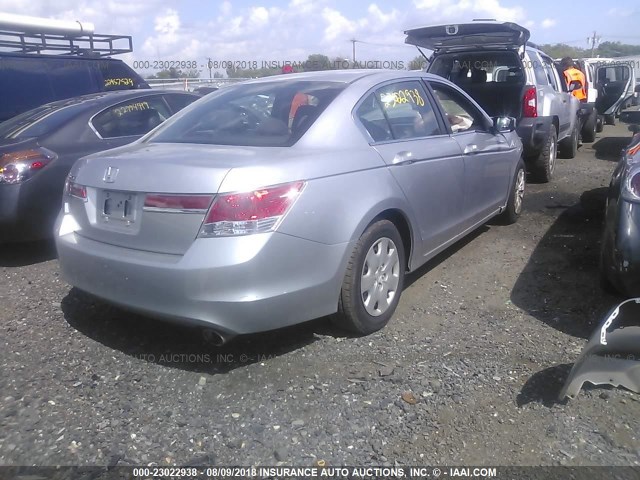 1HGCP2F31BA076976 - 2011 HONDA ACCORD LX SILVER photo 4