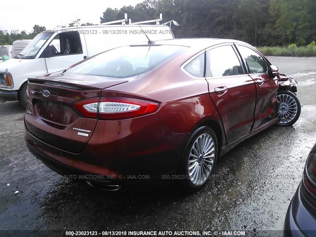 3FA6P0K95ER276589 - 2014 FORD FUSION TITANIUM MAROON photo 4