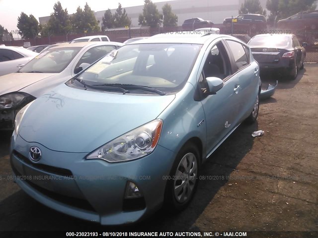 JTDKDTB30C1003405 - 2012 TOYOTA PRIUS C TURQUOISE photo 2