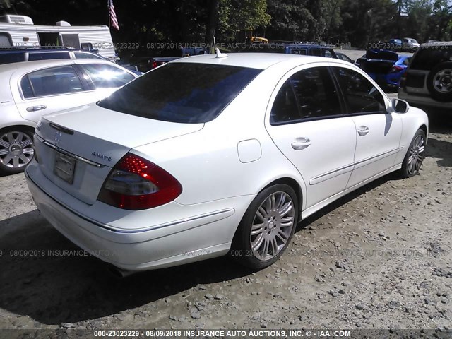 WDBUF87X57B165217 - 2007 MERCEDES-BENZ E 350 4MATIC WHITE photo 4