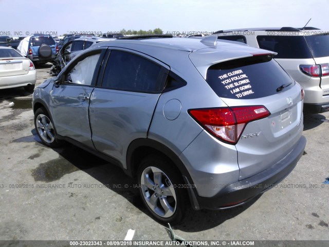 3CZRU5H72HM702673 - 2017 HONDA HR-V EXL SILVER photo 3