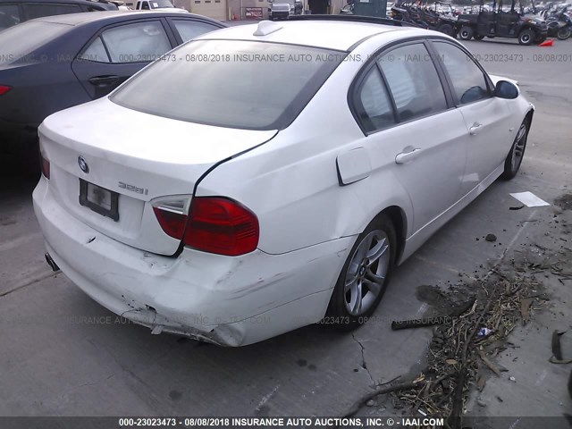 WBAVC53598F010369 - 2008 BMW 328 I SULEV WHITE photo 4