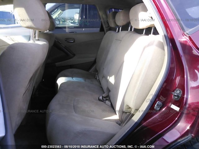 JN8AZ18W39W121595 - 2009 NISSAN MURANO S/SL/LE RED photo 8