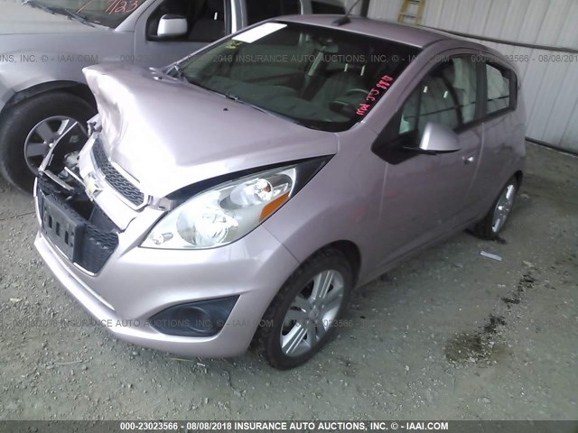 KL8CD6S97DC501951 - 2013 CHEVROLET SPARK 1LT PINK photo 2