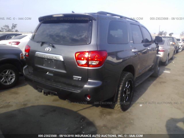 5TDYY5G1XBS033191 - 2011 TOYOTA SEQUOIA PLATINUM GRAY photo 4