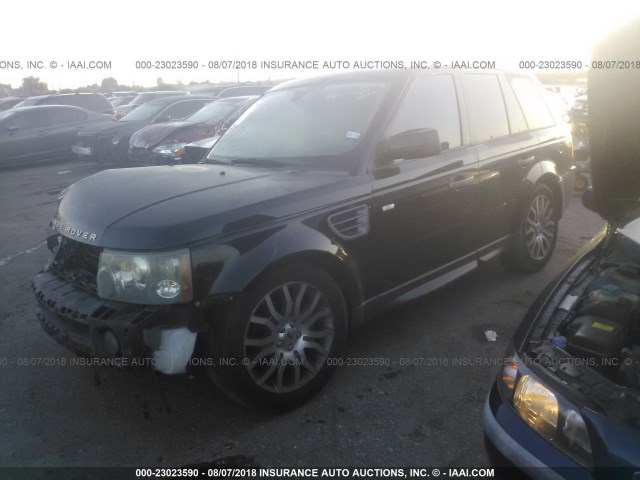 SALSF25469A199330 - 2009 LAND ROVER RANGE ROVER SPORT HSE BLACK photo 2