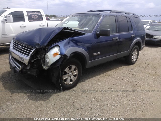 1FMEU73E16UA59405 - 2006 FORD EXPLORER XLT BLUE photo 2