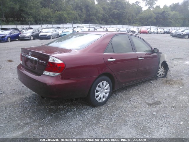 4T1BE32K15U027116 - 2005 TOYOTA CAMRY LE/XLE/SE MAROON photo 4