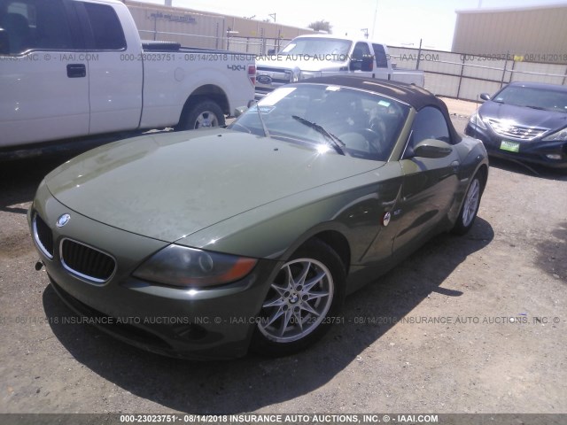 4USBT33433LS45579 - 2003 BMW Z4 2.5 GREEN photo 2