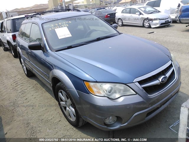 4S4BP61C497332765 - 2009 SUBARU OUTBACK 2.5I BLUE photo 1