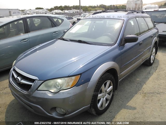 4S4BP61C497332765 - 2009 SUBARU OUTBACK 2.5I BLUE photo 2