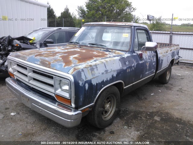 1B7FE06Y3KS170076 - 1989 DODGE D-SERIES D100 GRAY photo 2