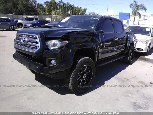 3TMAZ5CN3HM049796 - 2017 TOYOTA TACOMA DBL CAB/SR5/TRD SPORT/OR BLACK photo 2