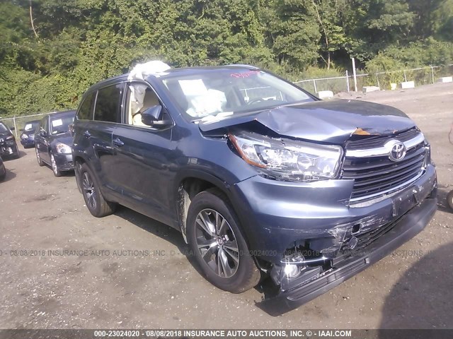 5TDJKRFH9GS267595 - 2016 TOYOTA HIGHLANDER XLE ლურჯი ფოტო 1