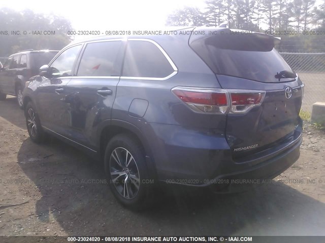 5TDJKRFH9GS267595 - 2016 TOYOTA HIGHLANDER XLE ლურჯი ფოტო 3
